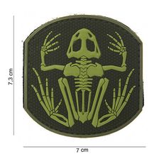 Embleem 3D PVC Frog skeleton groen