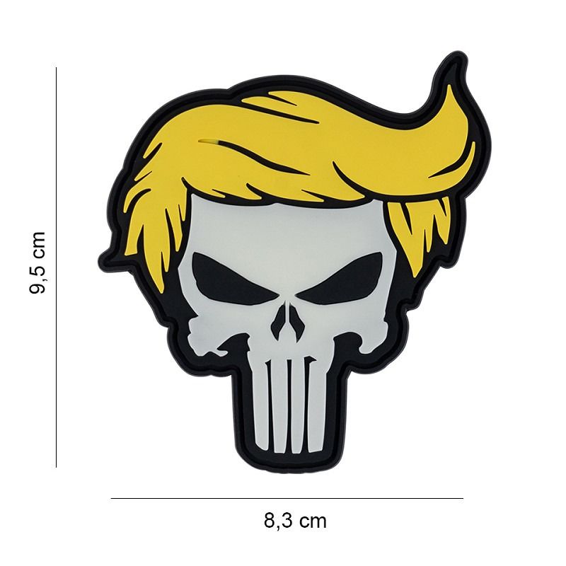 Embleem 3D PVC Punish skull yellow hair glow in dark