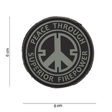 Embleem 3D PVC Peace Through Superior Fire Power
