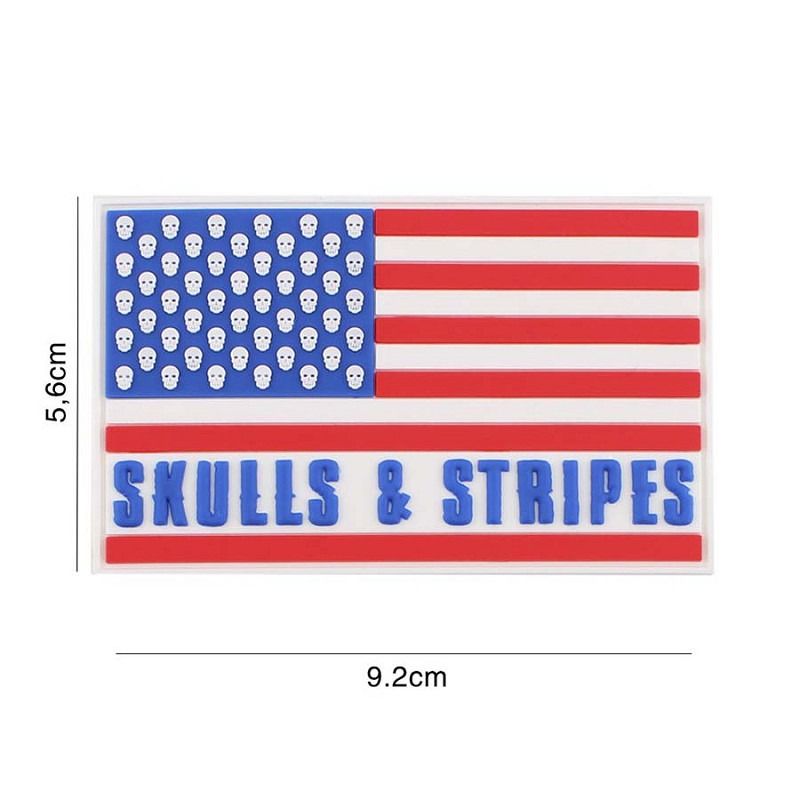 Embleem 3D PVC Skulls & Stripes 50 Skulls 