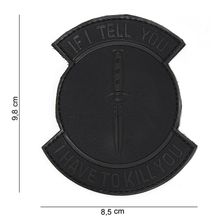 Embleem 3D PVC "If I Tell You" zwart