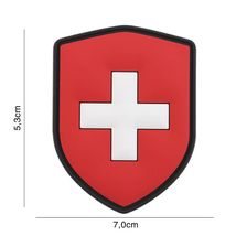 Embleem 3D PVC Zwitserland rood/wit