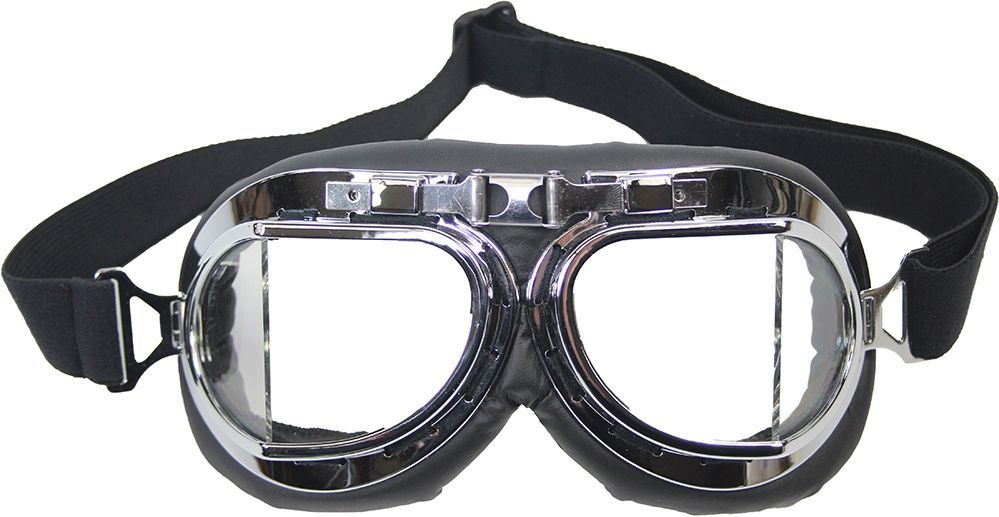 Motorbril RAF chroom 