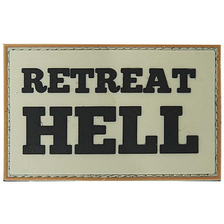 Embleem 3D PVC 'Retreat Hell' wit