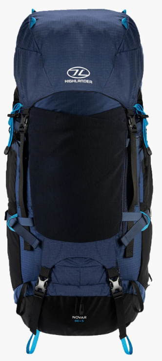 Rugzak Novar 60 + 5 liter zwart/blauw