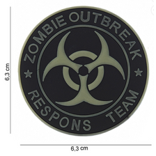 Embleem 3D PVC 'Zombie Outbreak Respons Team' zwart