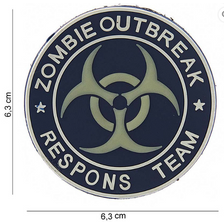 Embleem 3D PVC 'Zombie Outbreak Respons Team' blauw
