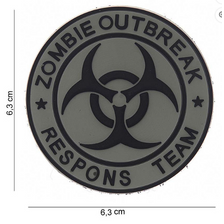 Embleem 3D PVC 'Zombie Outbreak Respons Team' grijs