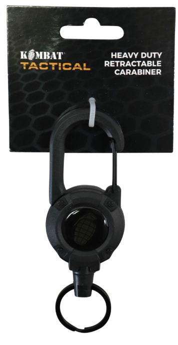 Keycord karabijnhaak afrolbaar zwart