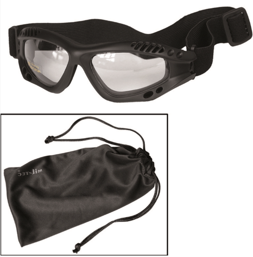 Airsoft bril Mil-Tec met hoofdband zwart