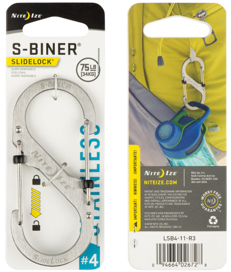 Nite Itze S-Biner Slidelock karabijnhaak RVS 