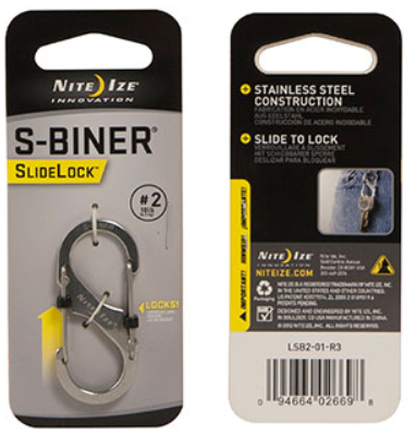 Nite Ize S-Biner Slidelock Karabijnhaak #2 RVS 