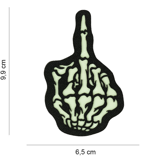Laser Cut Embleem stof Skull Finger glow in the dark