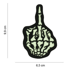 Laser Cut Embleem stof Skull Finger glow in the dark