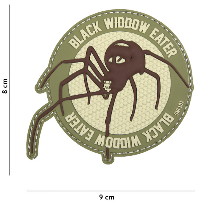 Embleem 3D PVC Black widdow eater Coyote 8 x 9 cm