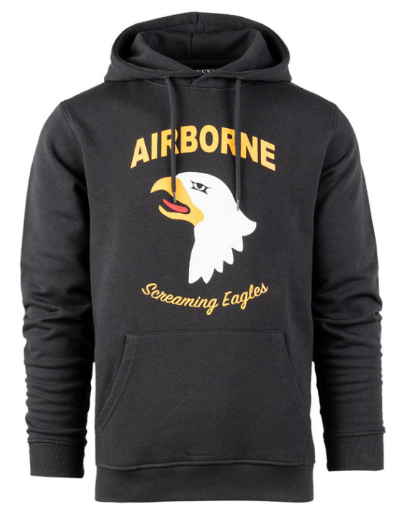 Hoodie 101st Airborne Eagle Dark Grey / zwart