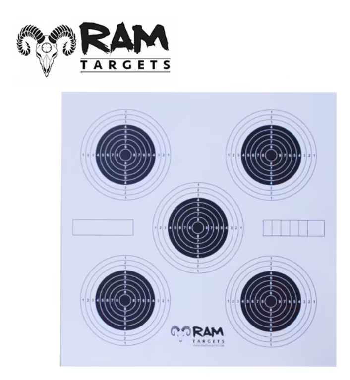 Schietkaart 14 x 14, 5 rozen, RAM, 100 stuks