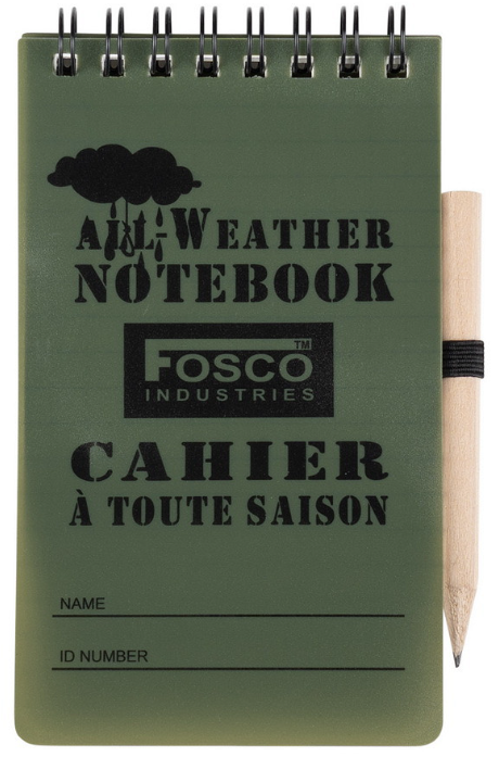 Notitieblok waterproof klein met potlood 