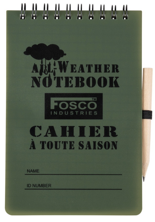 Notitieblok waterproof groot met potlood