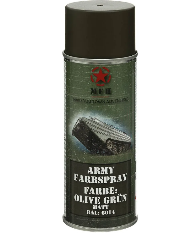 Verf spuitbus 400 ml. groen, Olive Drab, MFH, RAL 6014