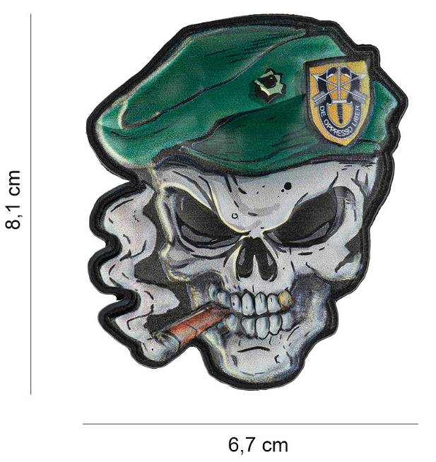 Patch 3D UV Skull Green Beret