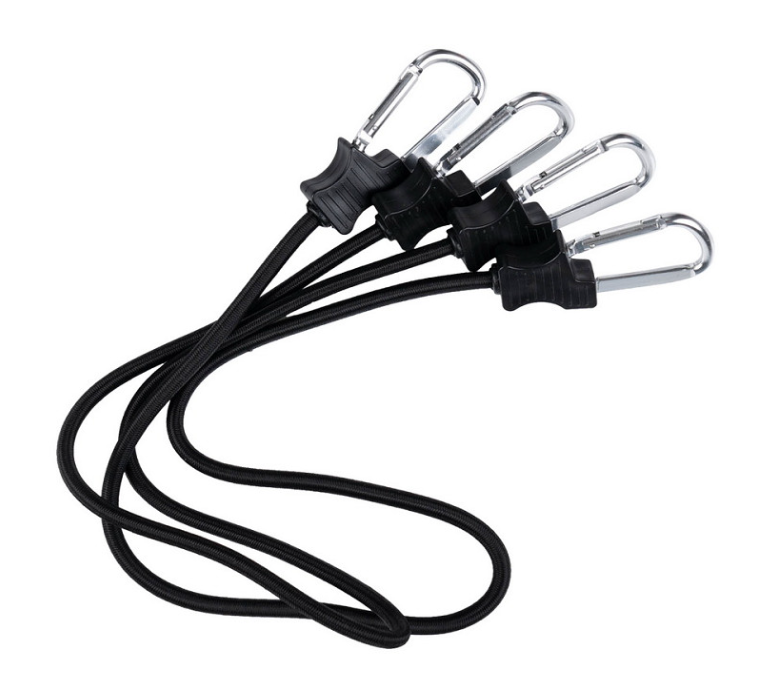 Span elastiek met karabijnhaken 90 cm zwart