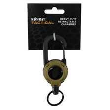 Keycord karabijnhaak afrolbaar Coyote