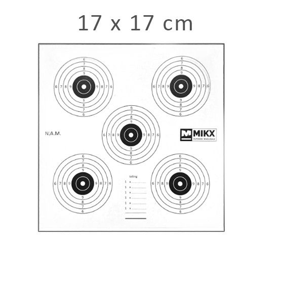 Schietkaart 17 x 17  5 rozen, Miks, 50 stuks