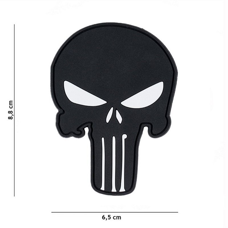 Embleem 3D PVC Punisher zwart