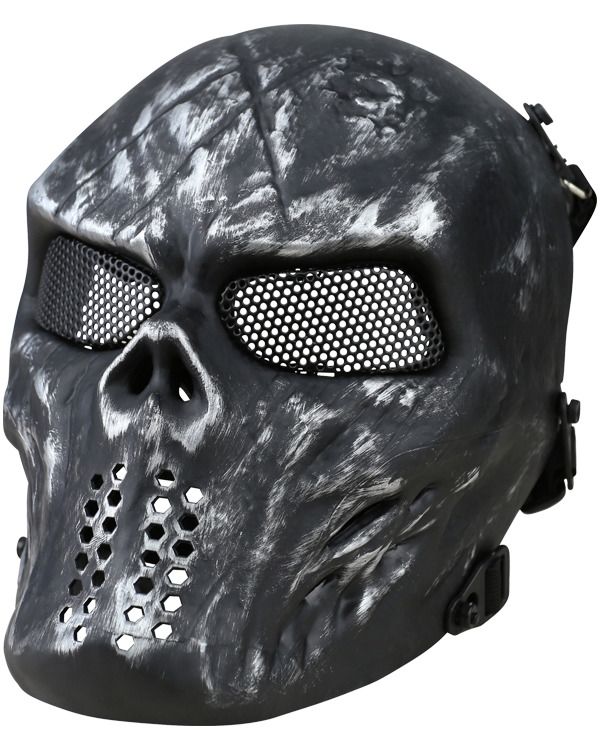 Gezichtsmasker Skull gaas grijs