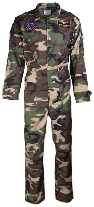 Kinder overall met emblemen camoflage