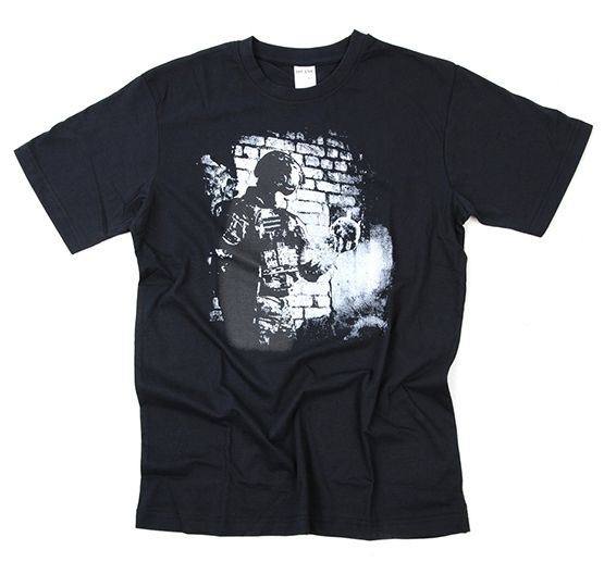 T-shirt 101 Inc. Soldier Skull zwart