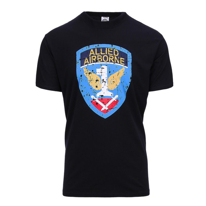 T-shirt Allied Airborne zwart