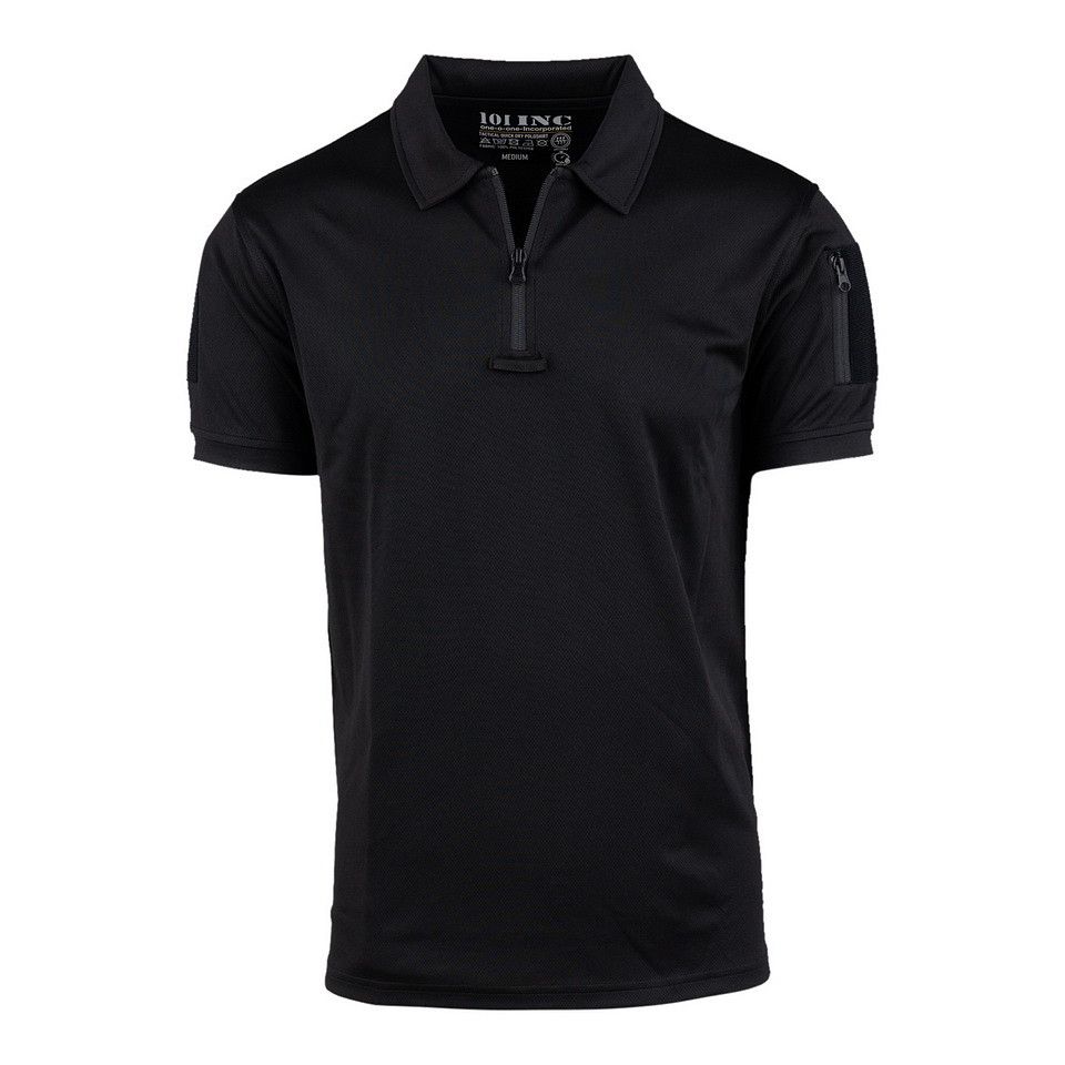 Tactical polo met ritsje Quickdry zwart
