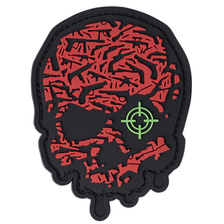 Embleem 3D PVC 'Target Eye Skull' rood