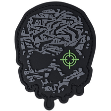 Embleem 3D PVC 'Target Eye Skull' grijs