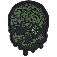 Embleem 3D PVC 'Target Eye Skull' groen