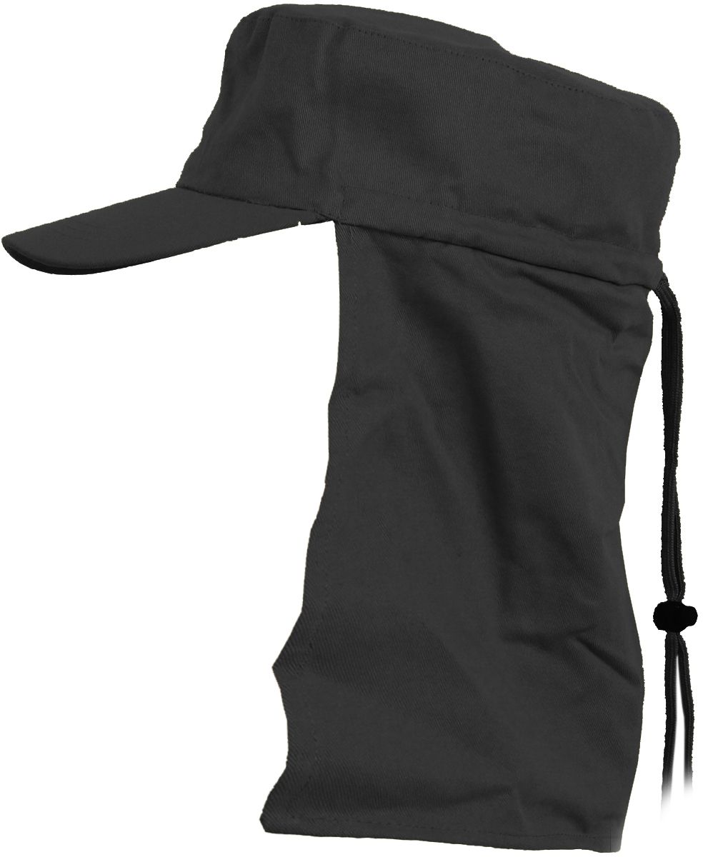 Veldpet met nekbescherming zwart 