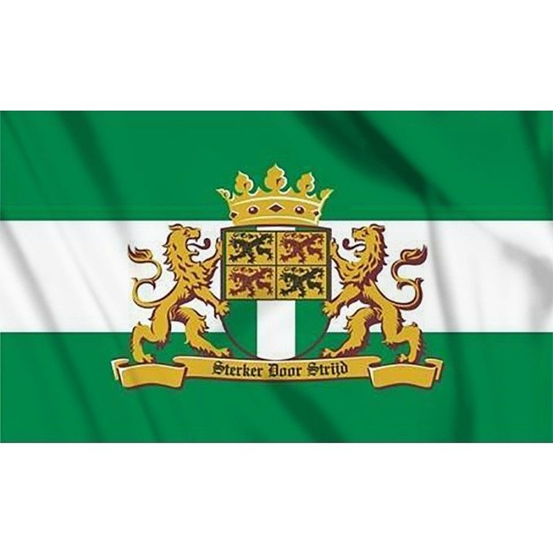 Vlag Rotterdam met leeuw 
