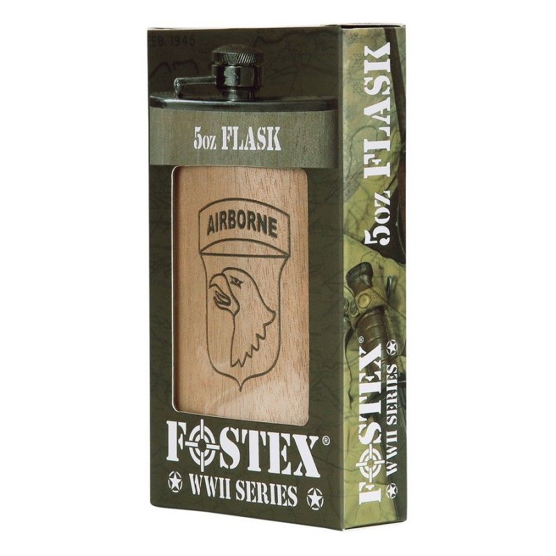 Zakfles 5 ounce 101st Airborne hout look