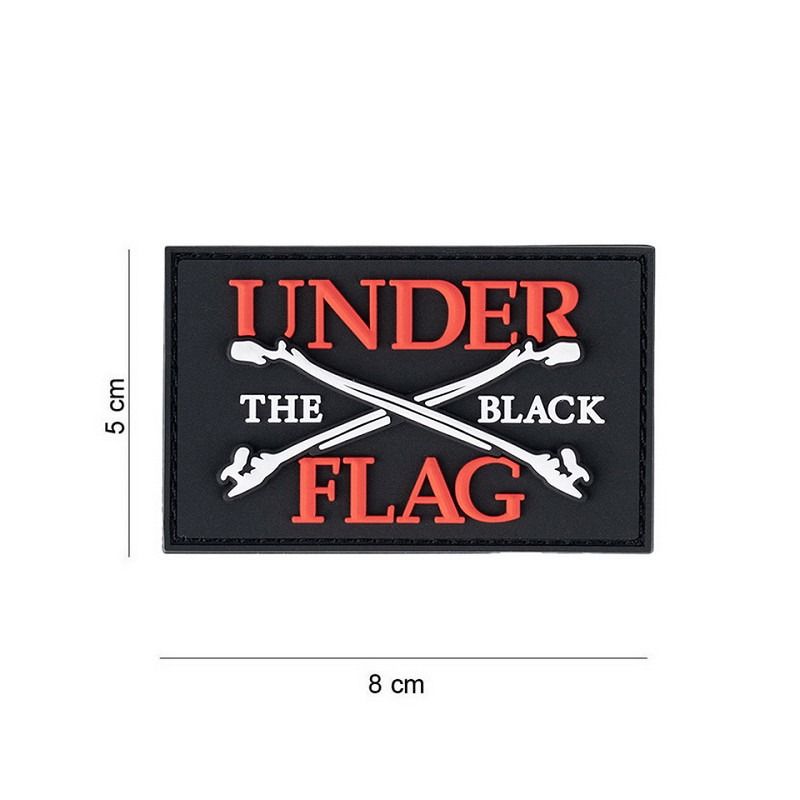 Embleem 3D PVC Under the flag bones zwart
